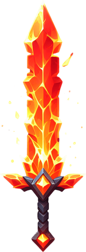 Magical elemental sword made of fire..
Single Game Texture. In-Game asset. 2d. Blank background. High contrast. No shadows.