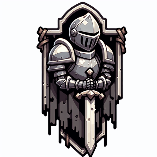 Chevalier à moitié mort.
Single Game Texture. In-Game asset. 2d. Blank background. High contrast. No shadows.