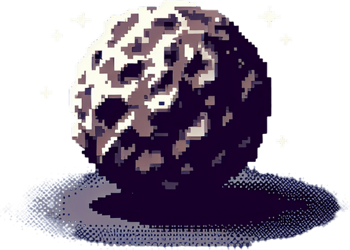 meteorite.
Single Game Texture. In-Game asset. 2d. Blank background. High contrast. No shadows.