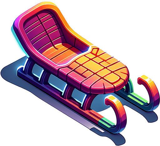 a sled plastic style. Single Game Texture. In-Game asset. 2d. Blank background. High contrast. No shadows.