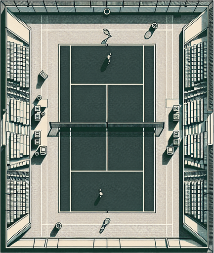 Tennis Court Background.
Single Game Texture. In-Game asset. 2d. Blank background. High contrast. No shadows. Up view