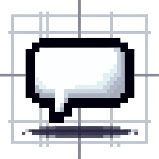 pixel art of a large white, empty, rectangular, speech bubble.
Single Game Texture. In-Game asset. 2d. Blank background. High contrast. No shadows.