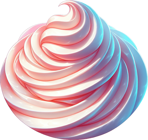 A swirl of delicious whipped cream.
Single Game Texture. In-Game asset. 2d. Blank background. High contrast. No shadows.