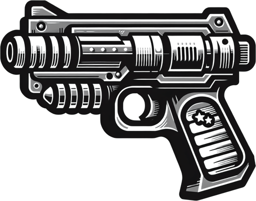 toy gun.
Single Game Texture. In-Game asset. 2d. Blank background. High contrast. No shadows.