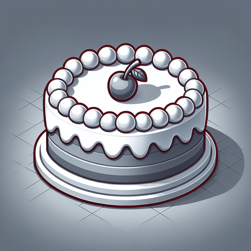 Cake.
Single Game Texture. In-Game asset. 2d. Blank background. High contrast. No shadows.