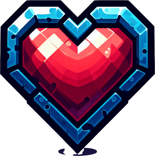 Game Heart Lifes.
Single Game Texture. In-Game asset. 2d. Blank background. High contrast. No shadows.