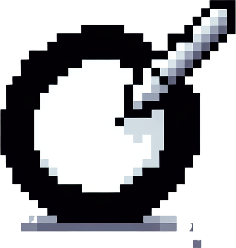 white circle with a thin black paintbrushed outline. minimalist. pixelated. 8 bit..
Single Game Texture. In-Game asset. 2d. Blank background. High contrast. No shadows.