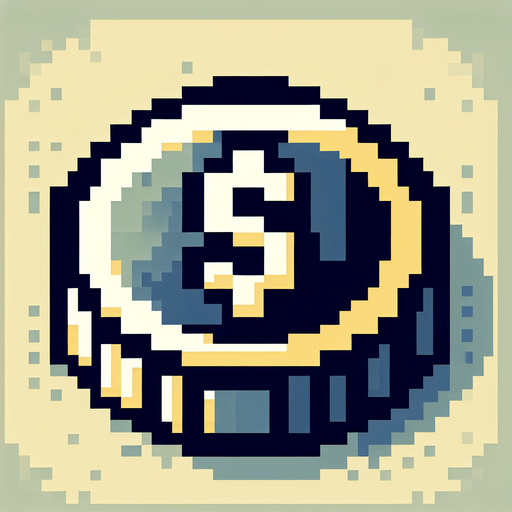 maak een 8bit coin

Single Game Texture. In-Game asset. 2d. Blank background. High contrast. No shadows.