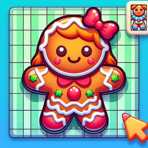 a christmas gingerbread girl. plastic style. Single Game Texture. In-Game asset. 2d. Blank background. High contrast. No shadows.