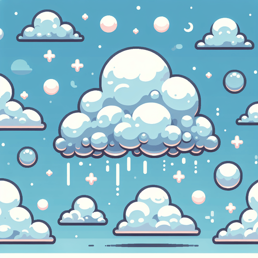 Create a cartoon-style illustration of clouds. The goal is to capture a lively and playful location...
Single Game Texture. In-Game asset. 2d. Blank background. High contrast. No shadows.