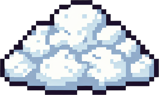 pixel art cloud.
Single Game Texture. In-Game asset. 2d. Blank background. High contrast. No shadows.