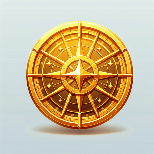 gold coin.
Single Game Texture. In-Game asset. 2d. Blank background. High contrast. No shadows.