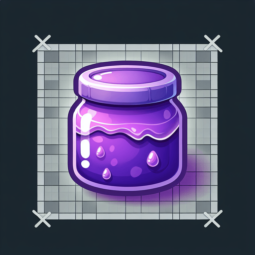 Lilac jelly jar purple Single Game Texture. In-Game asset. 2d. Blank background. High contrast. No shadows. Single Game Texture. In-Game asset. 2d. Blank background. High contrast. No shadows.