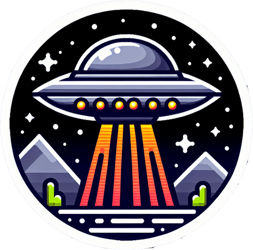 Ufo.
Single Game Texture. In-Game asset. 2d. Blank background. High contrast. No shadows.