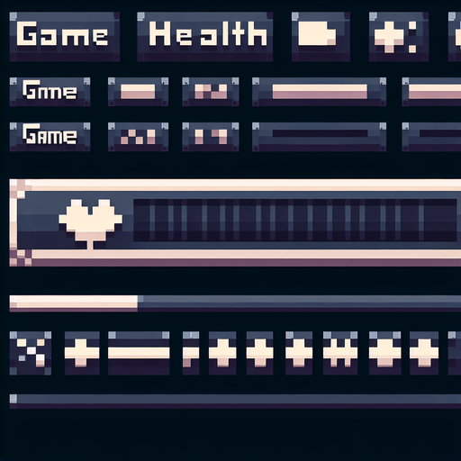 Pixel art  health bar.
Single Game Texture. In-Game asset. 2d. Blank background. High contrast. No shadows.