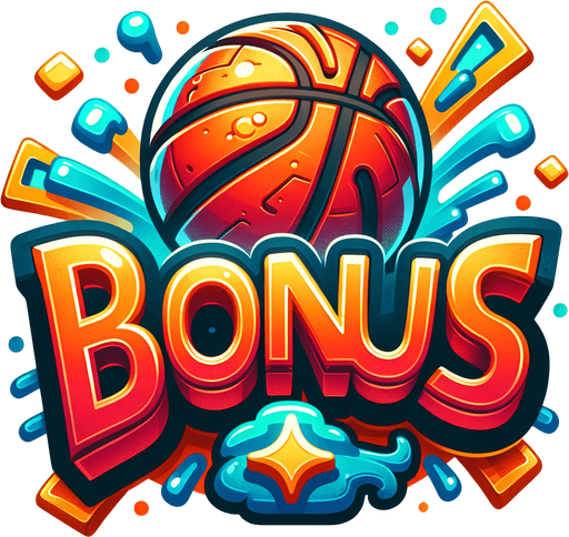 Create a cartoon-style illustration of the word ''Bonus''. The goal is to capture a lively and playful text. The letter "O" in Bonus should be a basketball.
Single Game Texture. In-Game asset. 2d. Blank background. High contrast. No shadows.