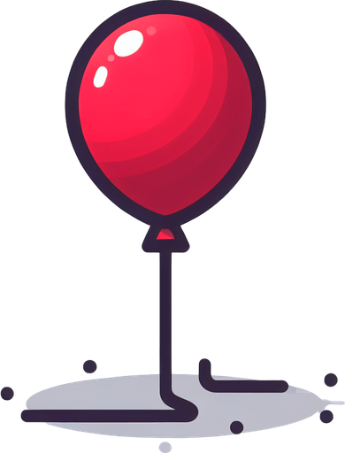 a simple red balloon on a string.
Single Game Texture. In-Game asset. 2d. Blank background. High contrast. No shadows.