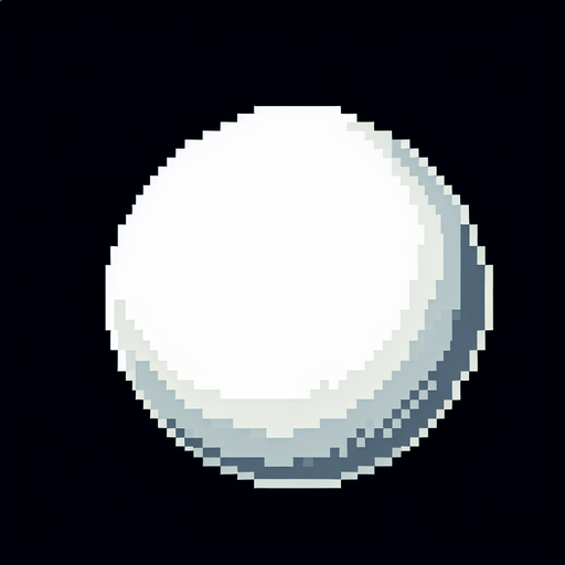 empty 8 bit cartoon white circle.
Single Game Texture. In-Game asset. 2d. Blank background. High contrast. No shadows.