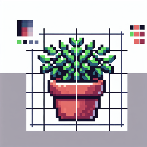 pixel art of a garden pot.
Single Game Texture. In-Game asset. 2d. Blank background. High contrast. No shadows.