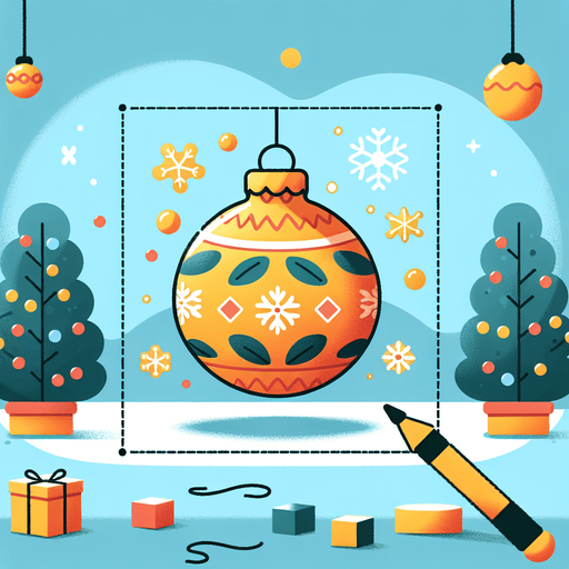 Perfectly square yellow Christmas decoration. Cartoon style. Cute art style. Simple vector style.