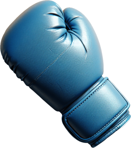 Un gant de boxe bleu vu de dessus.
video game