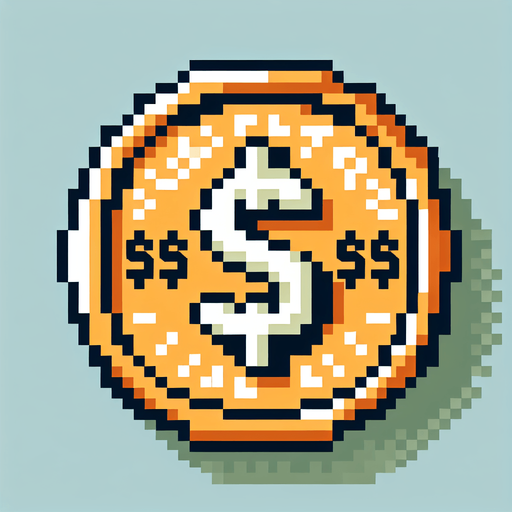 maak een 8bit coin

Single Game Texture. In-Game asset. 2d. Blank background. High contrast. No shadows.