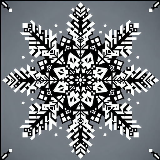 A snowflake Single Game Texture. In-Game asset. 2d. Blank background. High contrast. No shadows.