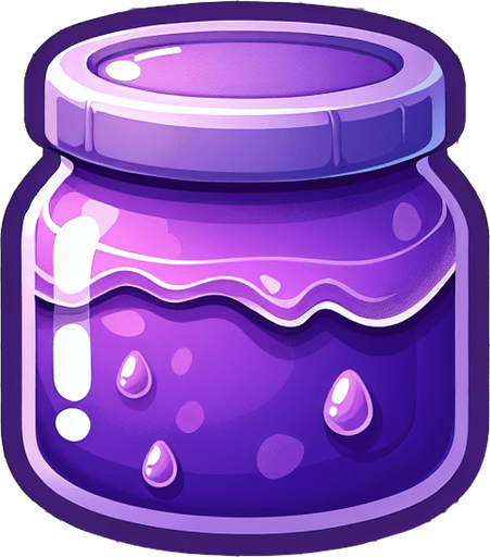 Lilac jelly jar purple Single Game Texture. In-Game asset. 2d. Blank background. High contrast. No shadows. Single Game Texture. In-Game asset. 2d. Blank background. High contrast. No shadows.