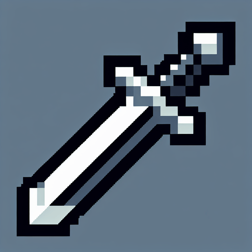 dagger pointing down
Single Game Texture. In-Game asset. 2d. Blank background. High contrast. No shadows. pixel. 8 bit