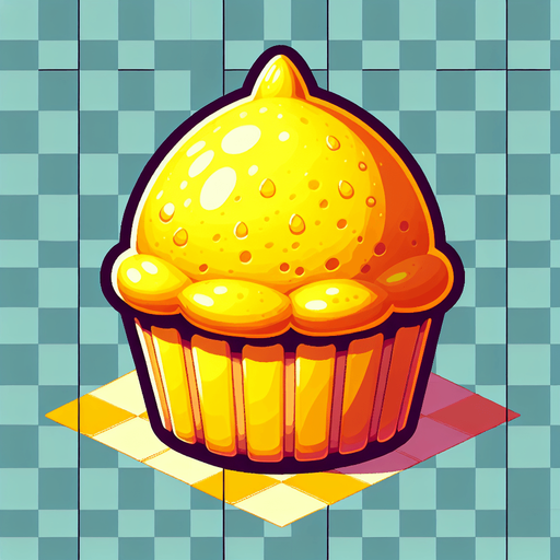 Lemon cupcake yellow Single Game Texture. In-Game asset. 2d. Blank background. High contrast. No shadows. Single Game Texture. In-Game asset. 2d. Blank background. High contrast. No shadows.