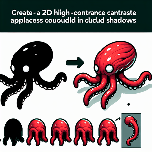 red tentacle alien.
Single Game Texture. In-Game asset. 2d. Blank background. High contrast. No shadows.