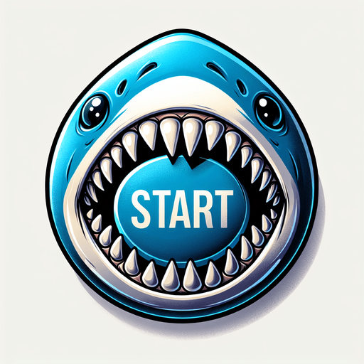 Start button in the shape of a shark mouth.