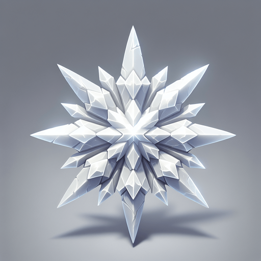 une étoile en cristal blanc.
Single Game Texture. In-Game asset. 2d. Blank background. High contrast. No shadows.