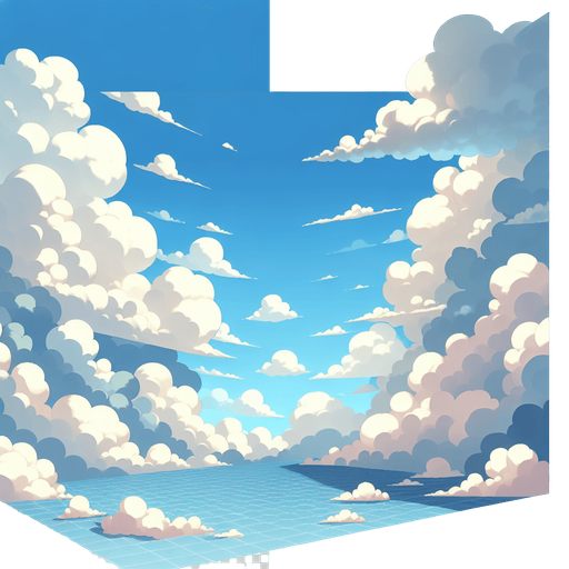 clouds on the sky.
Single Game Texture. In-Game asset. 2d. Blank background. High contrast. No shadows.