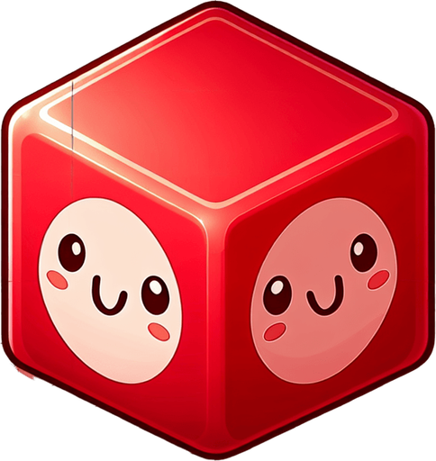 Perfectly square red game piece with cute happy face. Cartoon style. Cute art style. Simple vector style. No Shadows.
Single Game Texture. In-Game asset. 2d. Blank background. High contrast. No shadows.