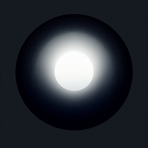 Circular white gradient circle on black background. Gradient from white on the center to black on the outer edge all around..
Single Game Texture. In-Game asset. 2d. Blank background. High contrast. No shadows.