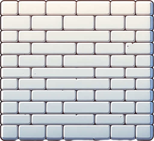 Create a cartoon-style illustration of a white wall of bricks on a beach.
Single Game Texture. In-Game asset. 2d. Blank background. High contrast. No shadows.