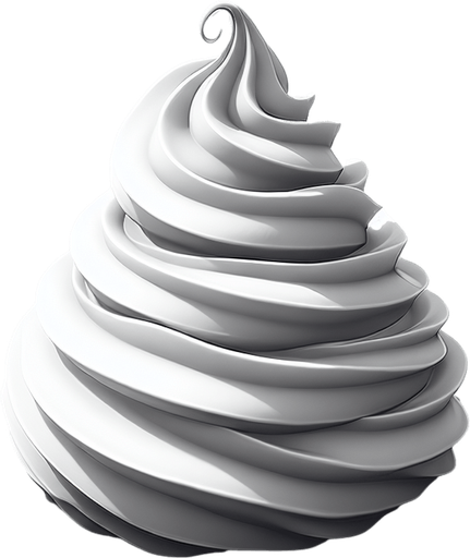 A swirl of delicious whipped cream.
Single Game Texture. In-Game asset. 2d. Blank background. High contrast. No shadows.