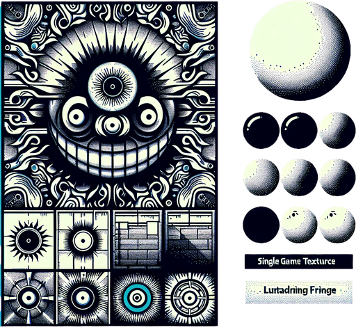 Lunatic fringe.
Single Game Texture. In-Game asset. 2d. Blank background. High contrast. No shadows.