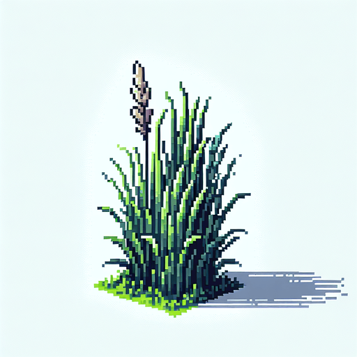 pixel art of a tall grass plant, side view.
game asset, 2d, white background, shadowless.