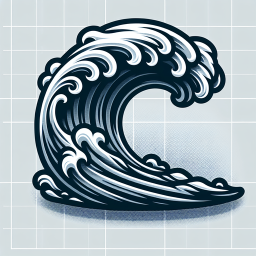 cresting wave.
Single Game Texture. In-Game asset. 2d. Blank background. High contrast. No shadows.