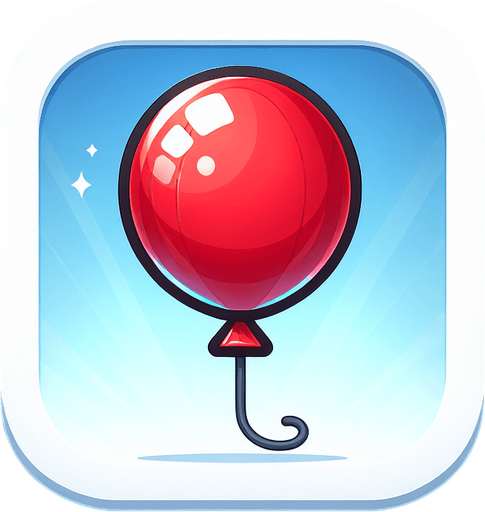 a simple red balloon on a string.
Single Game Texture. In-Game asset. 2d. Blank background. High contrast. No shadows.