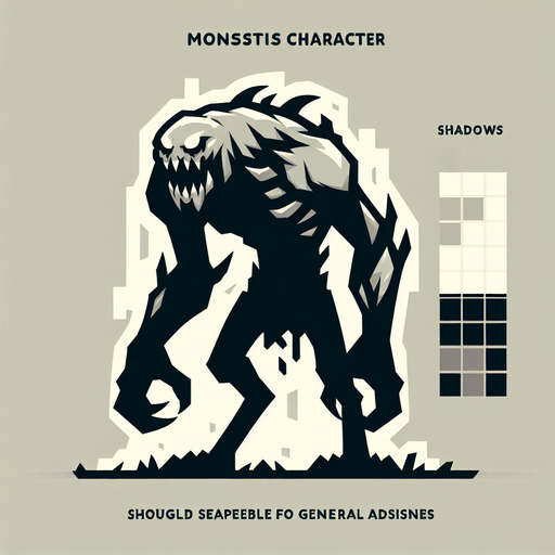 Monster.
Single Game Texture. In-Game asset. 2d. Blank background. High contrast. No shadows.