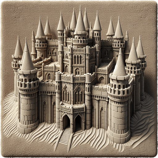 Realistic sand castle..
Single Game Texture. In-Game asset. 2d. Blank background. High contrast. No shadows.