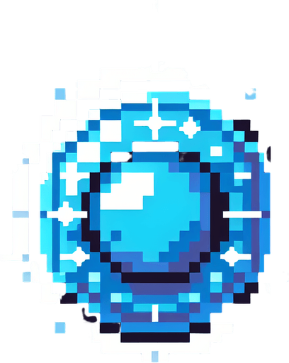 blue semi transparent magical seal, I want the art style to reflect a classic 16-bit retro pixel art aesthetic, reminiscent of early 1990s RPGs with vibrant colors.
Single Game Texture. In-Game asset. 2d. Blank background. High contrast. No shadows.