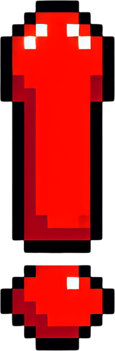 pixel art of red exclamation mark.