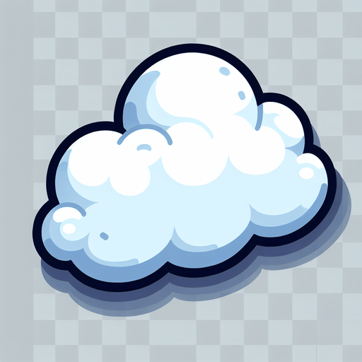 cartoon white cloud..
Single Game Texture. In-Game asset. 2d. Blank background. High contrast. No shadows.