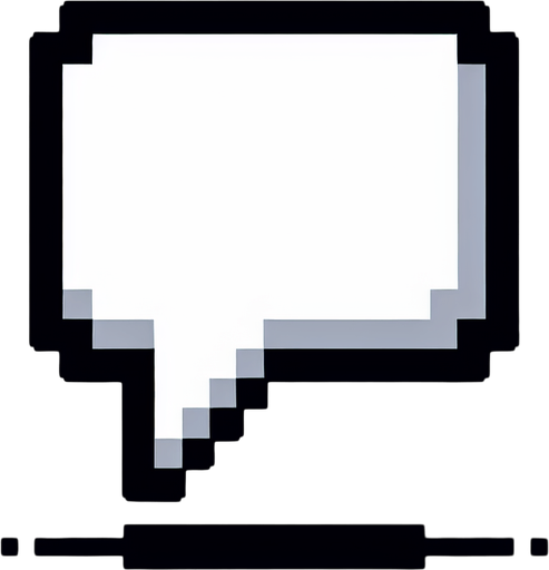 pixel art of a white speech bubble with thin black border.
In-Game asset. 2d. Blank background. High contrast. No shadows.