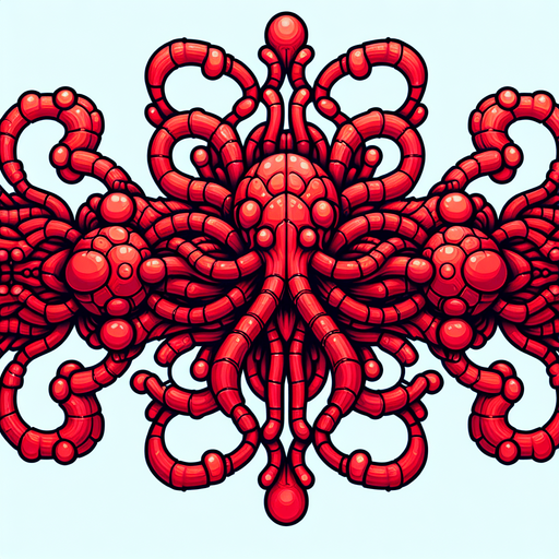 red tentacle alien.
Single Game Texture. In-Game asset. 2d. Blank background. High contrast. No shadows.