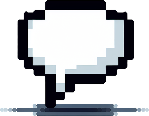 pixel art of a white speech bubble with thin black border.
In-Game asset. 2d. Blank background. High contrast. No shadows.